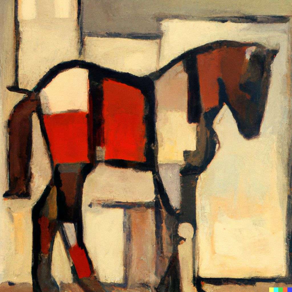 a horse, painting by Piet Mondrian